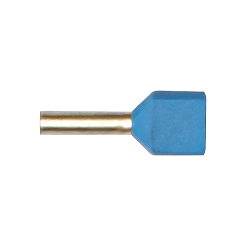 Embout câblage  double bleu ø 0,75