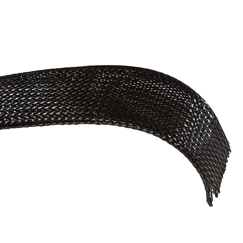 Gaine tressée  expansible polyester ø 40 noire V2 au mètre