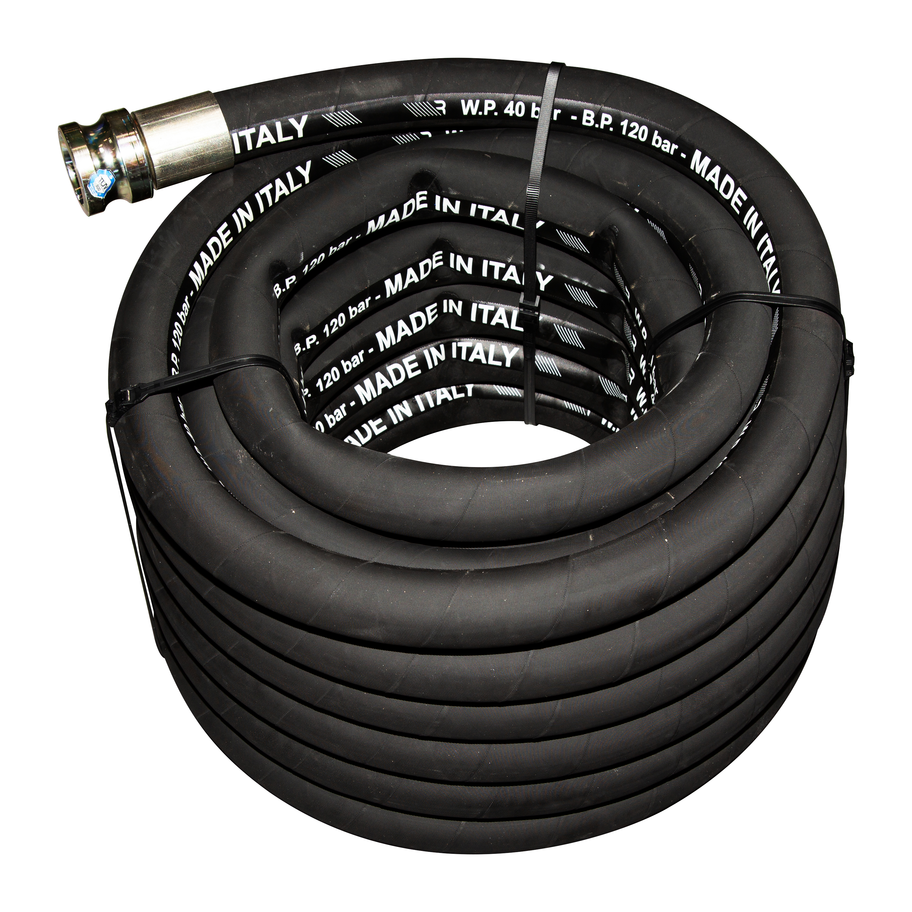 Product hose ø 35 x 20 m with M50 x F35 couplings  ø 35 x 20 m avec raccords M50 x F35