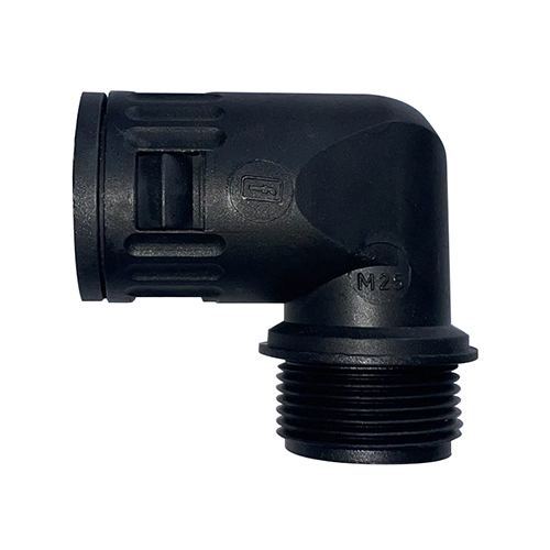 Raccord 90°  pour tube ondulé ø 21-M25 noir