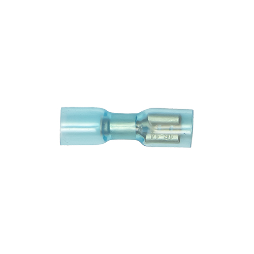 Cosse plate  femelle bleu 6,3 mm thermorétractable