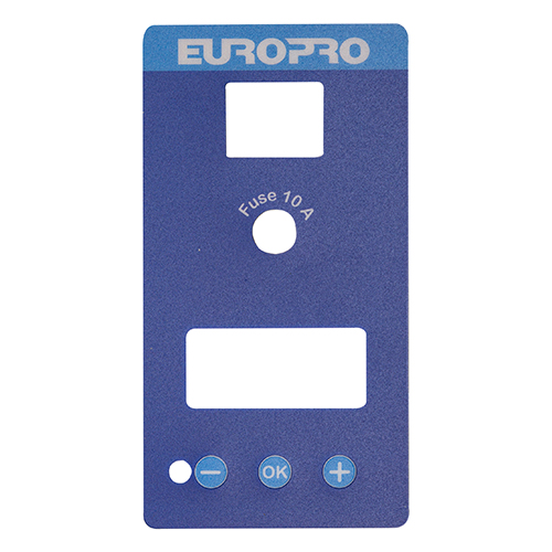 EUROSPRAY S Mini, S & L control panel front  commande EUROSPRAY S Mini, S & L