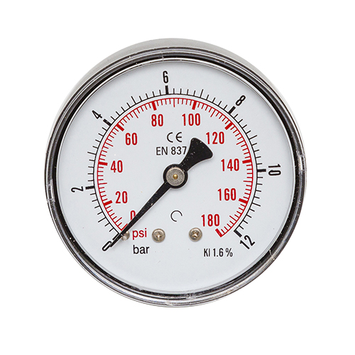 Axial manometer 1/4 conical  63 mm  0 to 12 bar  1/4
