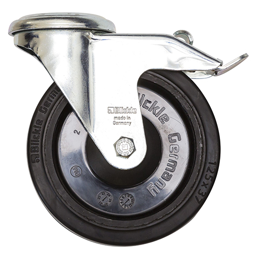 Roulette MX33-MX28-MX22  avec frein Ø125 noire